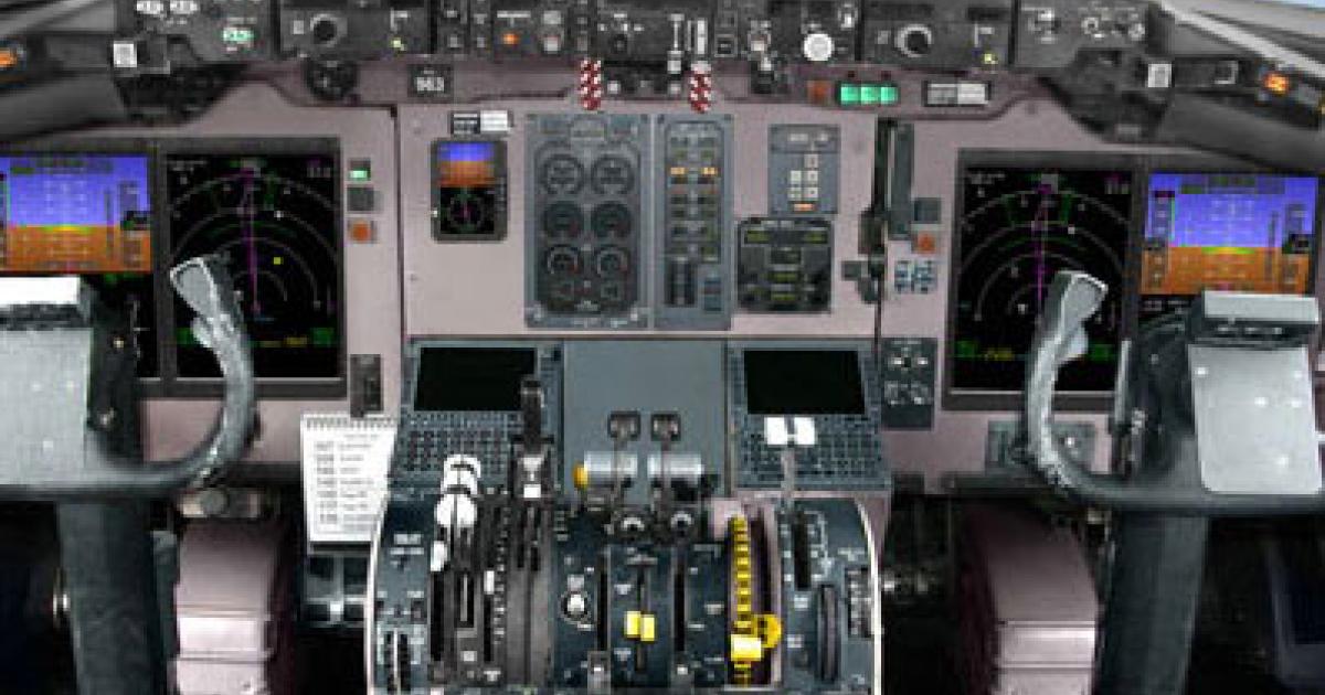 Innovative Solutions & Support will retrofit an advanced flight management system and primary flight displays on Delta Air Lines MD-88s, shown here, and MD-90s. This will help prepare the older aircraft for operations in the NextGen ATC environment. (Photo: IS&S)