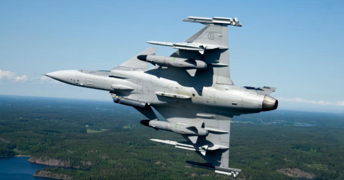 Hungary extended its lease of 14 Gripen C/D fighters to 2026. But Switzerland’s choice of the Swedish fighter has not yet been confirmed, and Dassault has offered to adjust its competing offer for the Rafale. (Photo: Saab) 