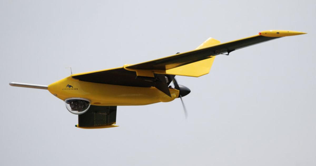 The Aerovision Fulmar UAV may resemble the American Scan Eagle, but partner Thales says it is a 100-percent European solution for maritime surveillance. (Photo: Thales) 