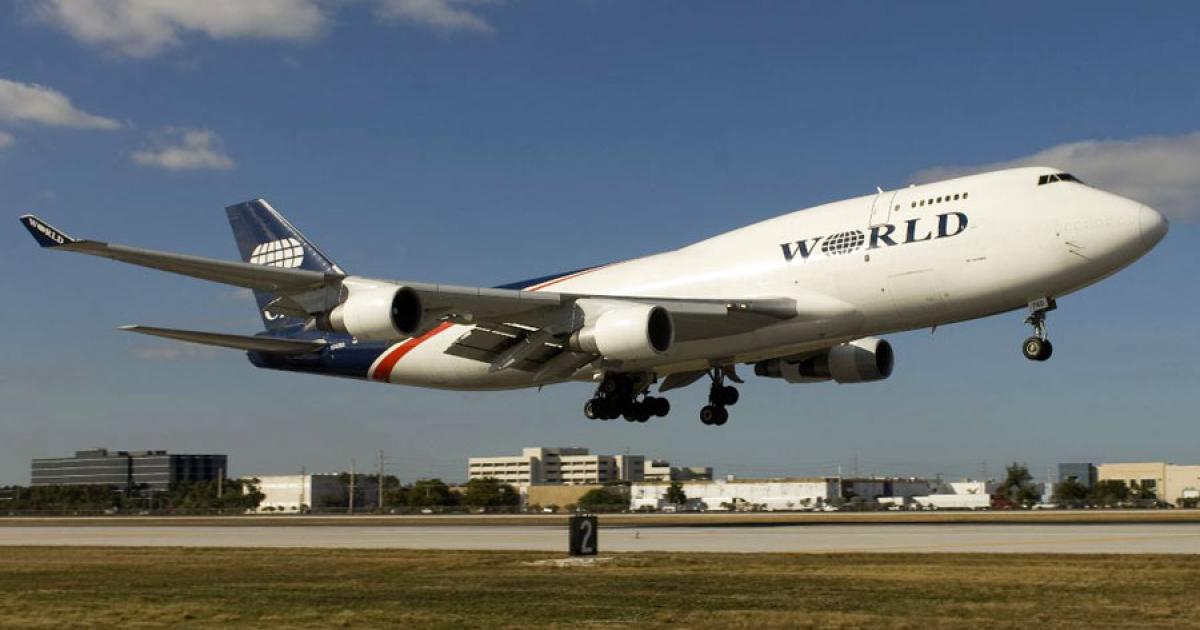 World Airways is one of two subsidiary airlines of Global Aviation Holdings, the largest commercial provider of air transportation to the U.S. military. Global Aviation filed for Chapter 11 bankruptcy protection on February 5. (Photo: Global Aviation Holdings)