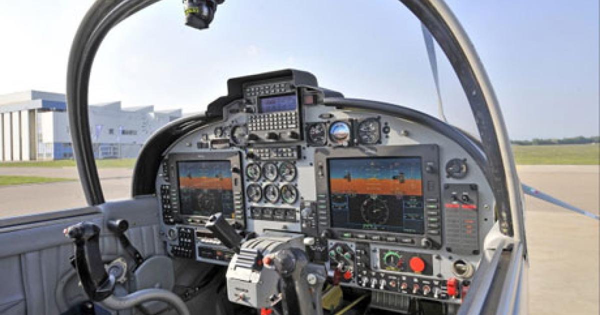 Alenia Aermacchi has upgraded the evergreen SF-260 trainer with a glass cockpit. More than 900 of the primary and basic trainers have been delivered since production started in the mid 1960s. (Photo: Alenia Aermacchi) 