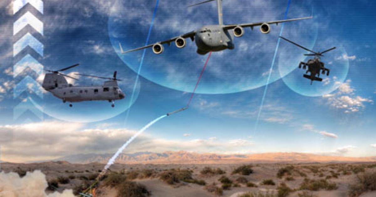 Boeing and Elbit Systems subsidiary Elop will offer Boeing’s international customers a directed infrared countermeasures system, as depicted in this illustration.