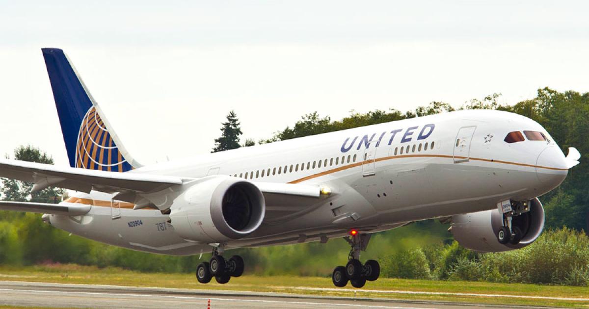 The first Boeing 787 for delivery to United Airlines made its first production flight on August 19, flying from Paine Field in Everett, Wash. (Photo: United Airlines)