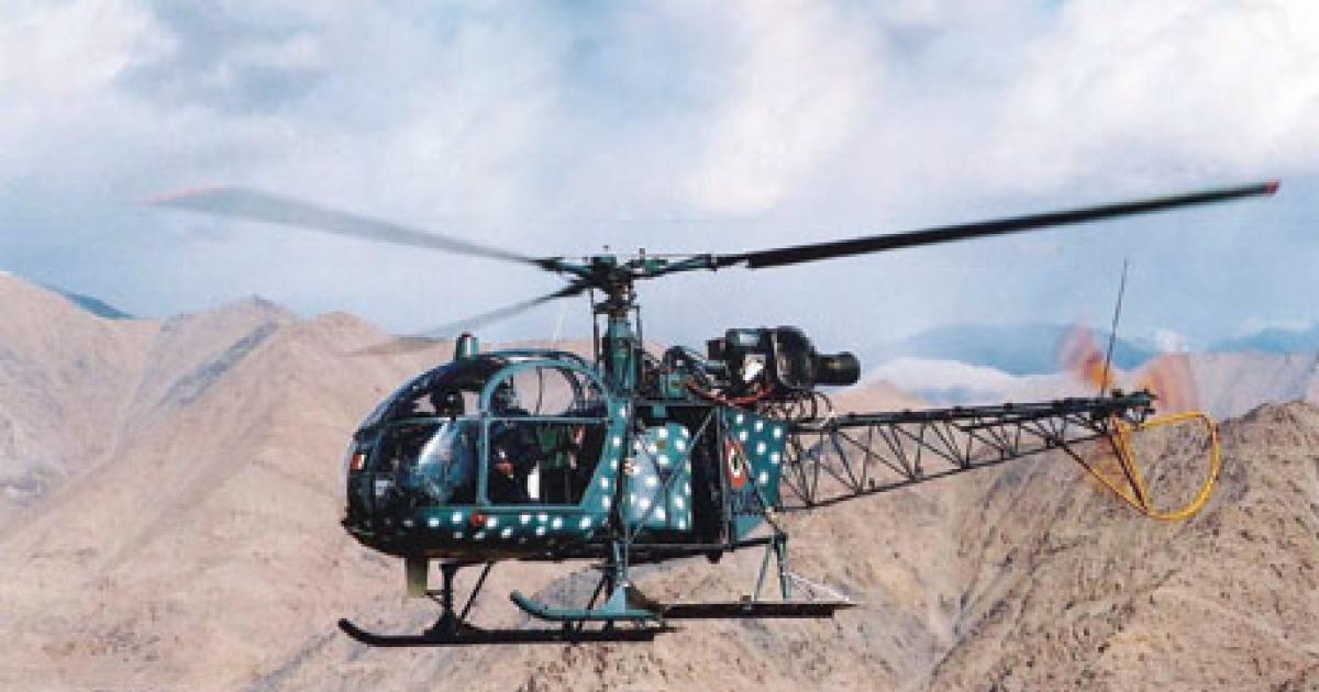 HAL is manufacturing a re-engined version of the evergreen Alouette II and Lama helicopter series as the Cheetal for the Indian army. (Photo: HAL)