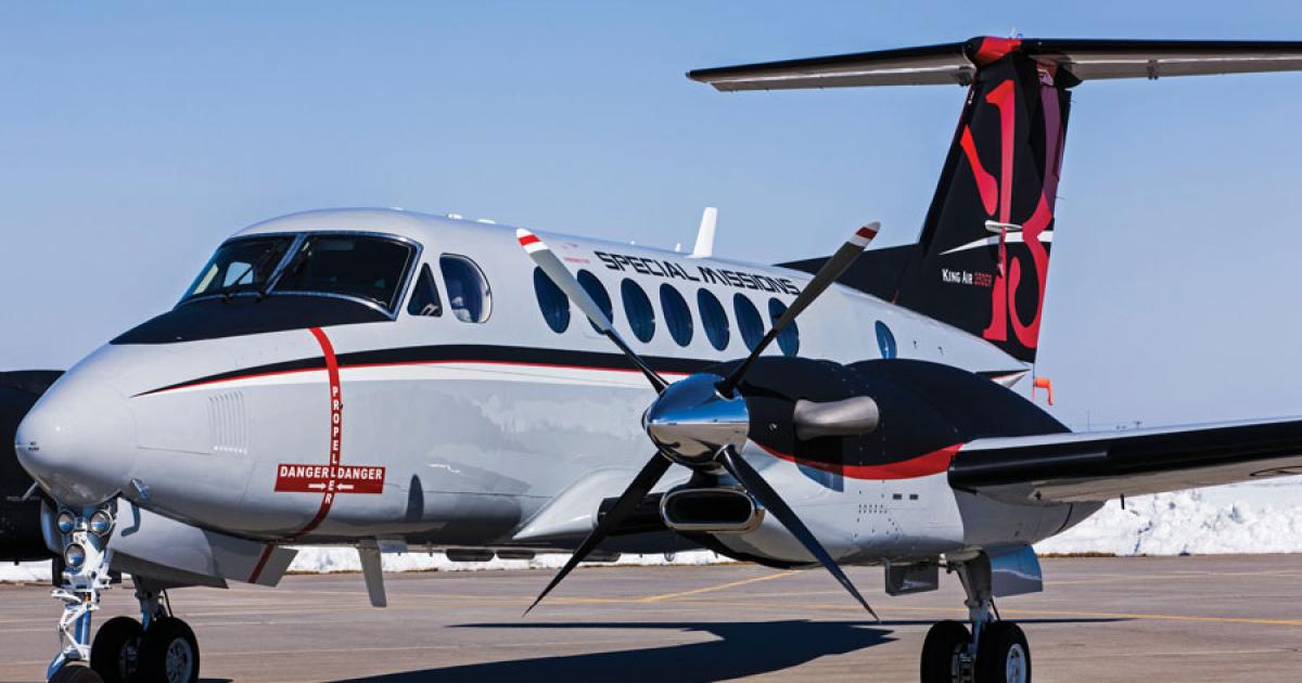 Special missions is a market Beechcraft sees as providing a bright future for the company’s King Air line, in particular the King Air 350ER.