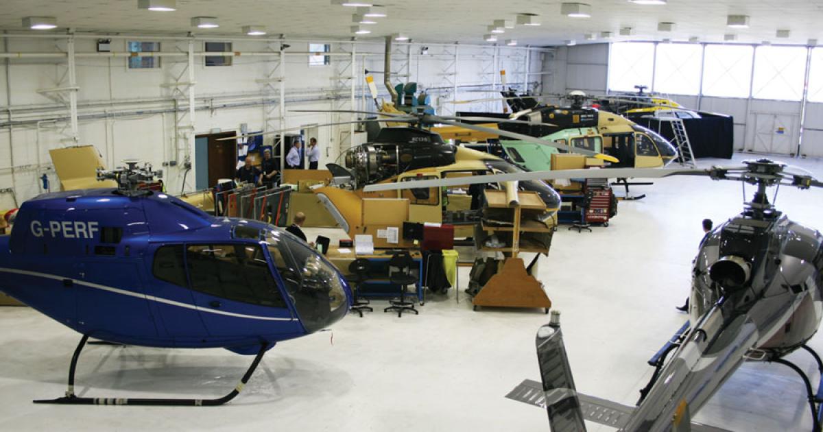 Oxford Airport’s Hangar 7 is where the majority of Eurocopter UK’s modification work takes place, covering work as diverse as fitting out police helicopters with state-of-the-art surveillance systems to installing bespoke VIP cabin interiors. (Photo: David Donald)