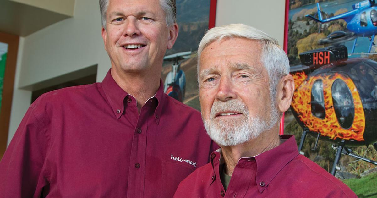 Ed Brown, left, took over as president of Heli-Mart from founder Don Nichols on January 1.