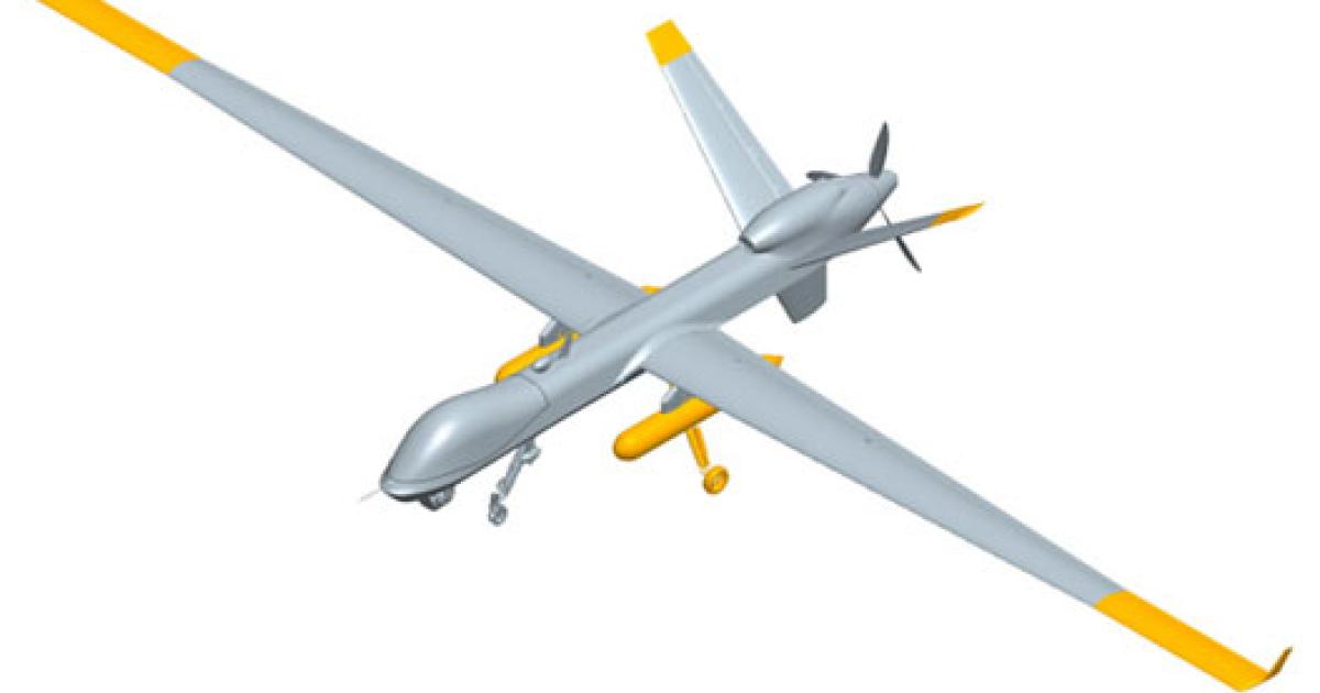 External fuel tanks and longer wings would extend the endurance of the MQ-9 Reaper UAV, according to maker GA-ASI. (Image: GA-ASI)