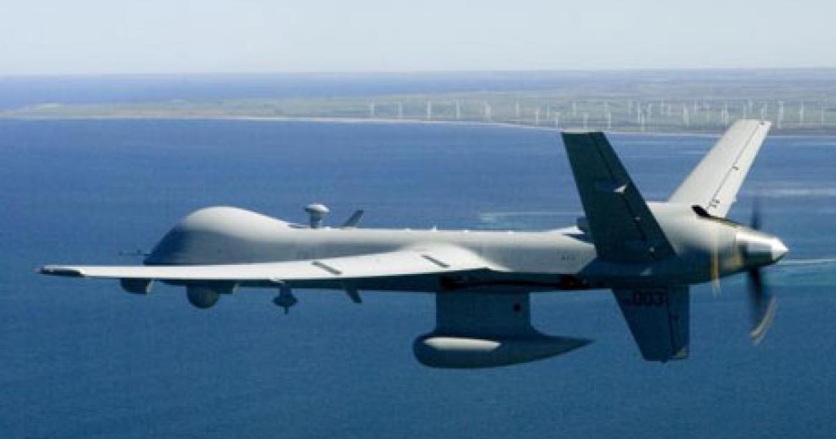The Predator B–seen here in maritime surveillance configuration–is a contender for Canada’s Joint Unmanned Surveillance and Target Acquisition System (Justas) requirement. (Photo: GA-ASI)