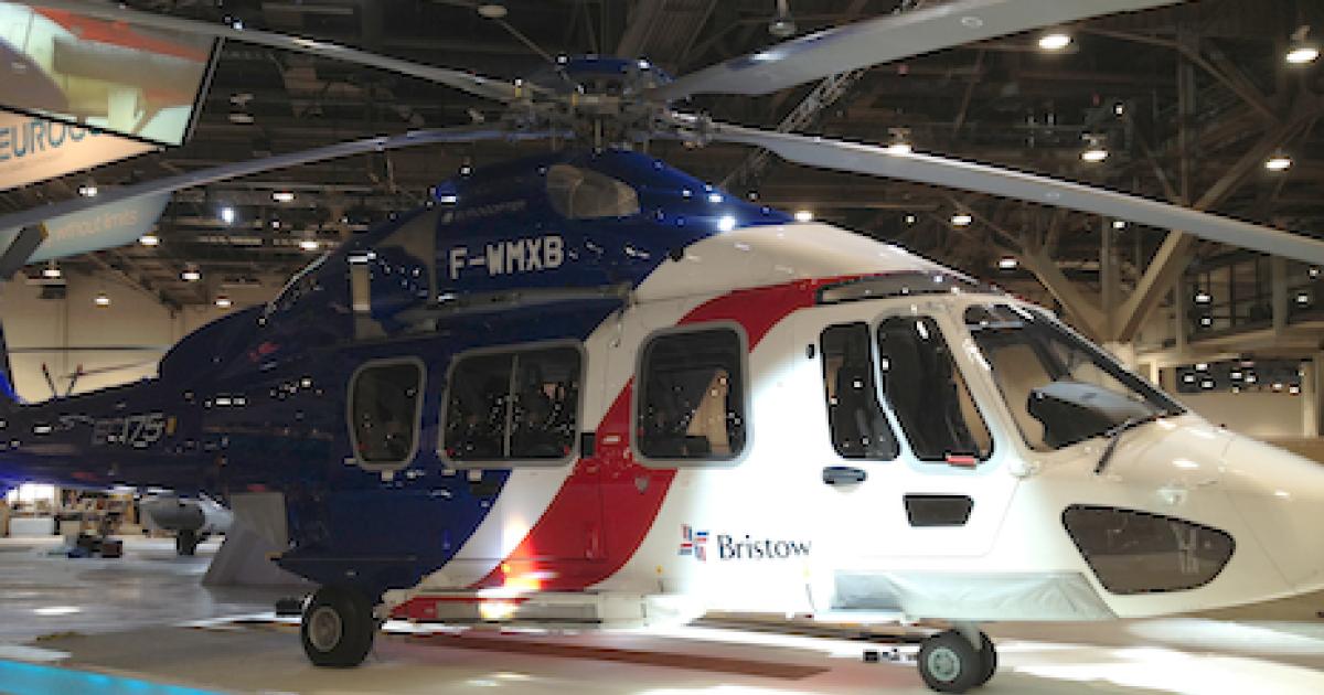 Bristow Helicopters, the largest global helicopter provider, is set to become the U.S. launch customer for the not-yet-certified Eurocopter EC175.