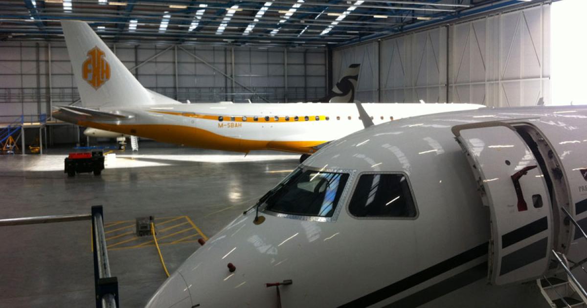 A new 45,000-sq-ft hangar at London Stansted’s Inflight Executive Jet Centre can accommodate up to three Embraer Lineages or Boeing BBJs.