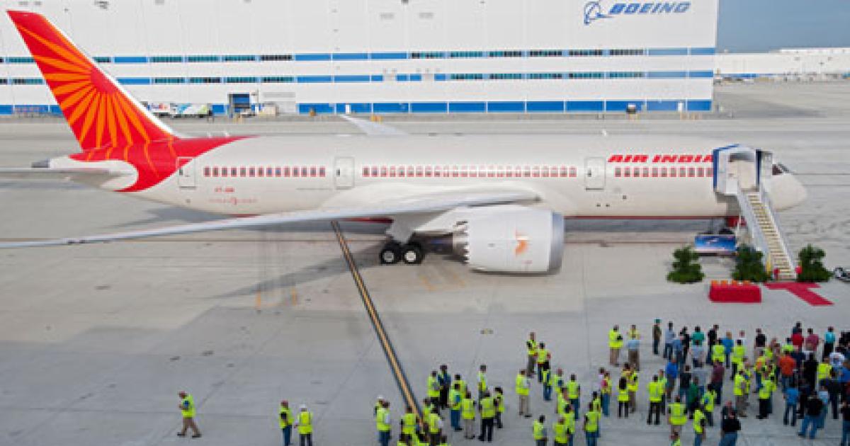 Air India, which is among the early operators of the Boeing 787, is set to receive a further capital injection of almost $1 billion from its government shareholder, but it is about the only Indian carrier with any grounds for optimism from the country’s new budget. (Photo: Boeing)