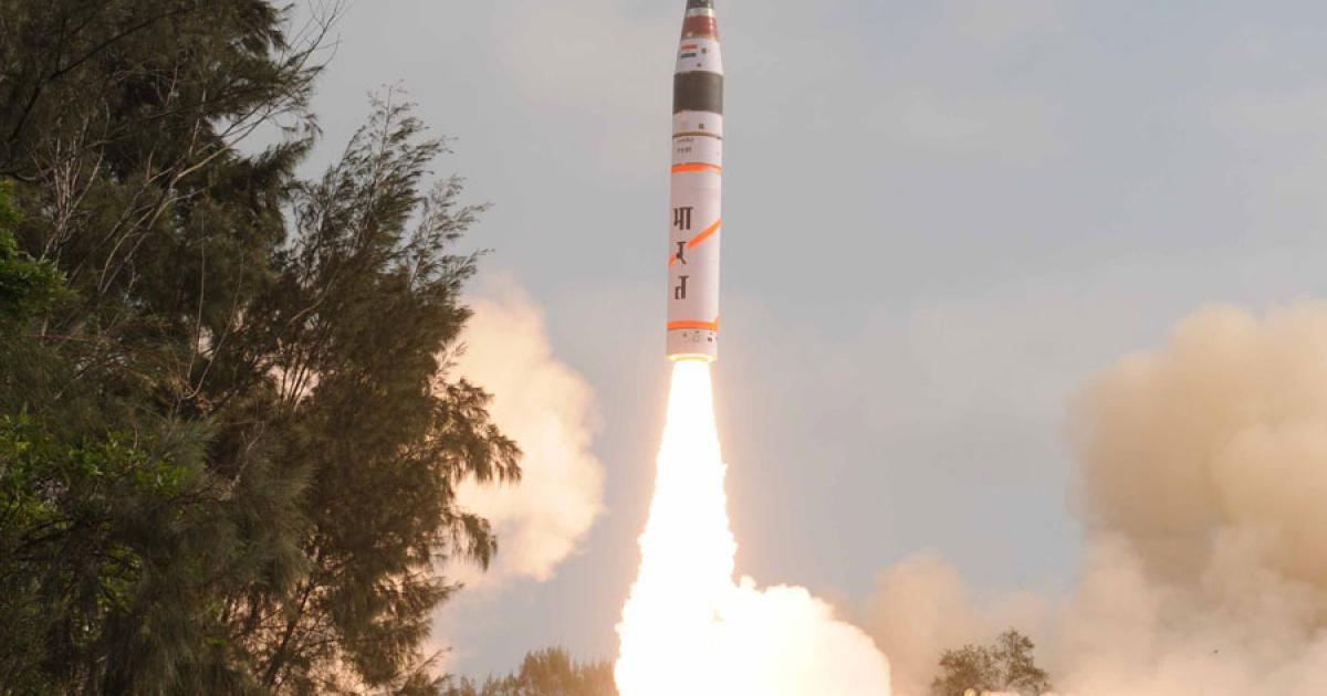 The first launch of the Agni V missile took place on April 19.