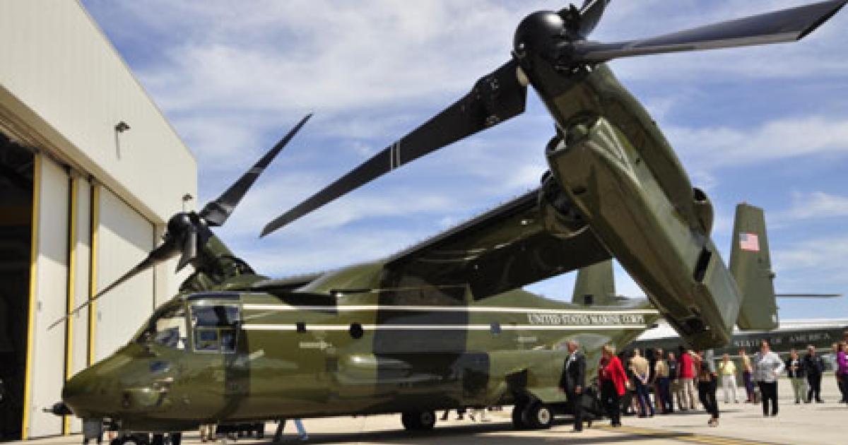 Marine Helicopter Squadron One officially introduced the MV-22B Osprey during a ceremony in Quantico, Va., on May 4. (Photo: U.S. Marine Corps) 