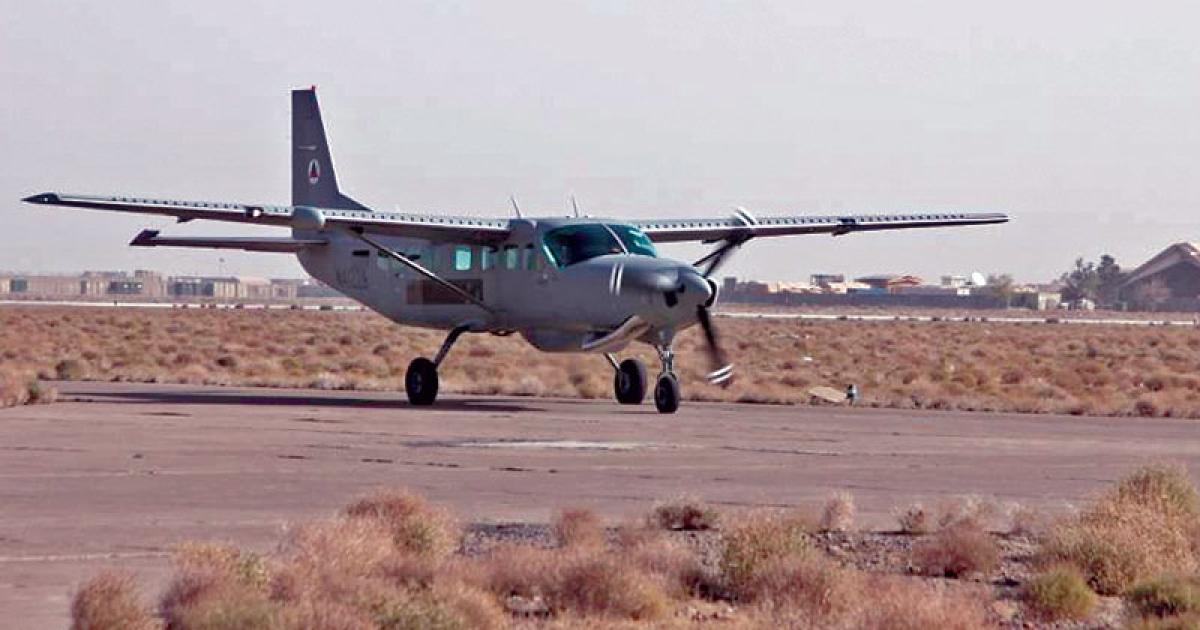 The first three Cessna 208B Caravans for the Afghan Air Force’s training center arrived in Afghanistan on October 22. As well as six for training, the AAF is acquiring 20 Caravans for transport duties.