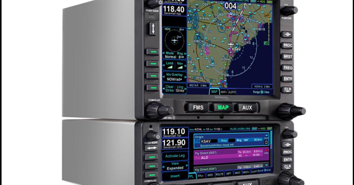 Avidyne today introduced the touchscreen IFD440, a new integrated FMS/GPS/navcom, that is a plug-and-play replacement for the Garmin GNS 430. The unit is a smaller version of Avidyne's touchscreen IFD540 (above) that was announced last July.