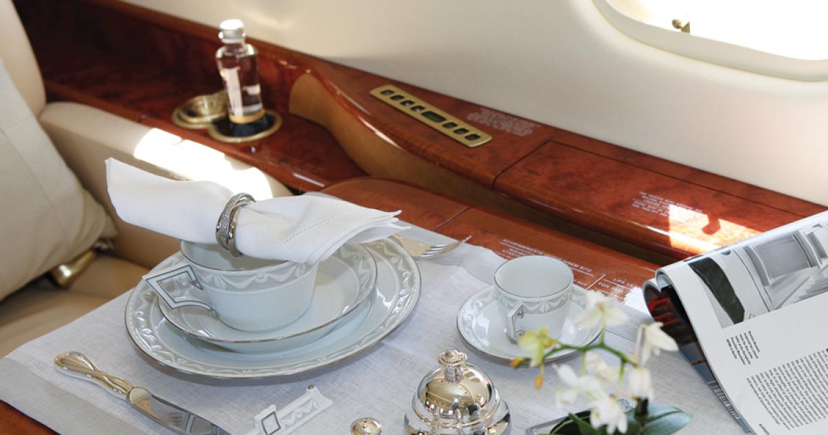 In addition to selling business jets, Boutsen Aviation has an interior cabin design department that offers high-end business jet owners advice about the aesthetics and durability of the linen, crockery and other fine furnishings for their aircraft.