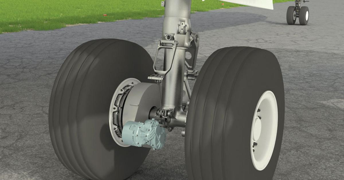 Safran and Honeywell are planning to test a fuel-saving electric taxiing system, the motors of which will be located on the main landing gear.