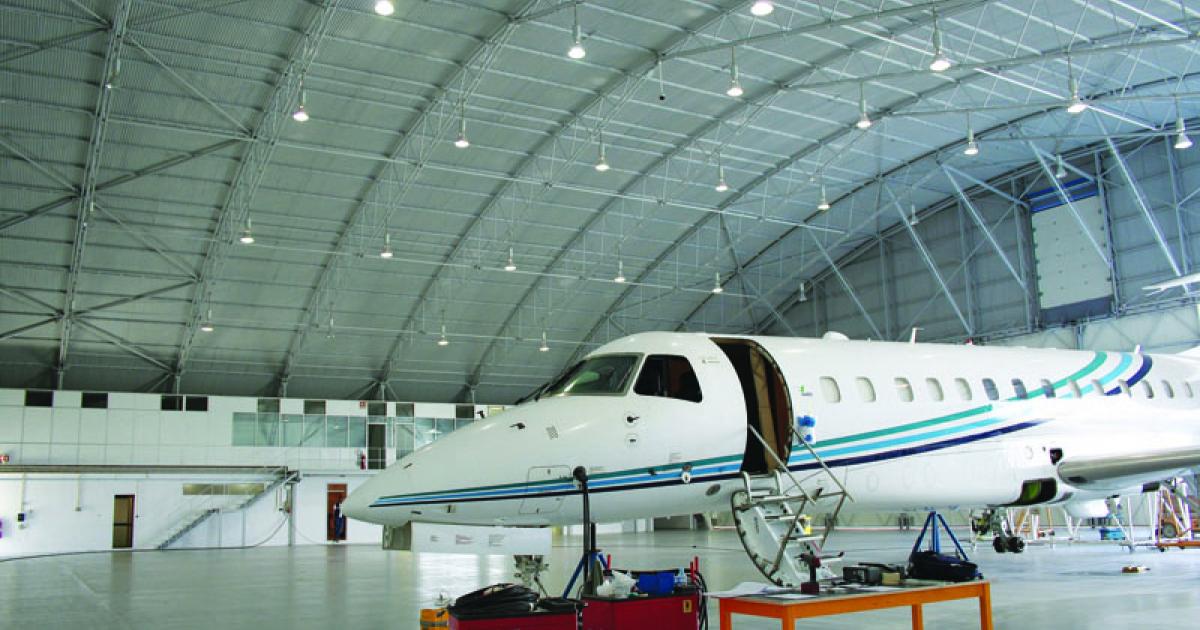 Embraer's OGMA service center in Portugal is one of more than 60 facilities worldwide.