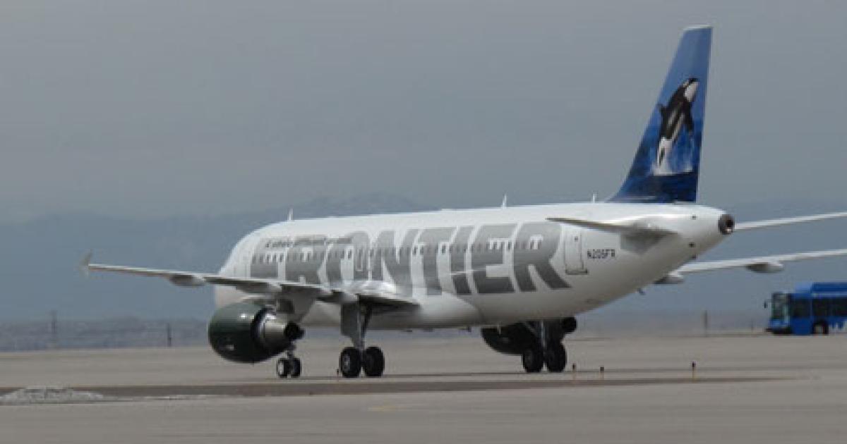 A Frontier Airlines Airbus A320 arrives at Denver International Airport. (Photo: Frontier Airlines) 