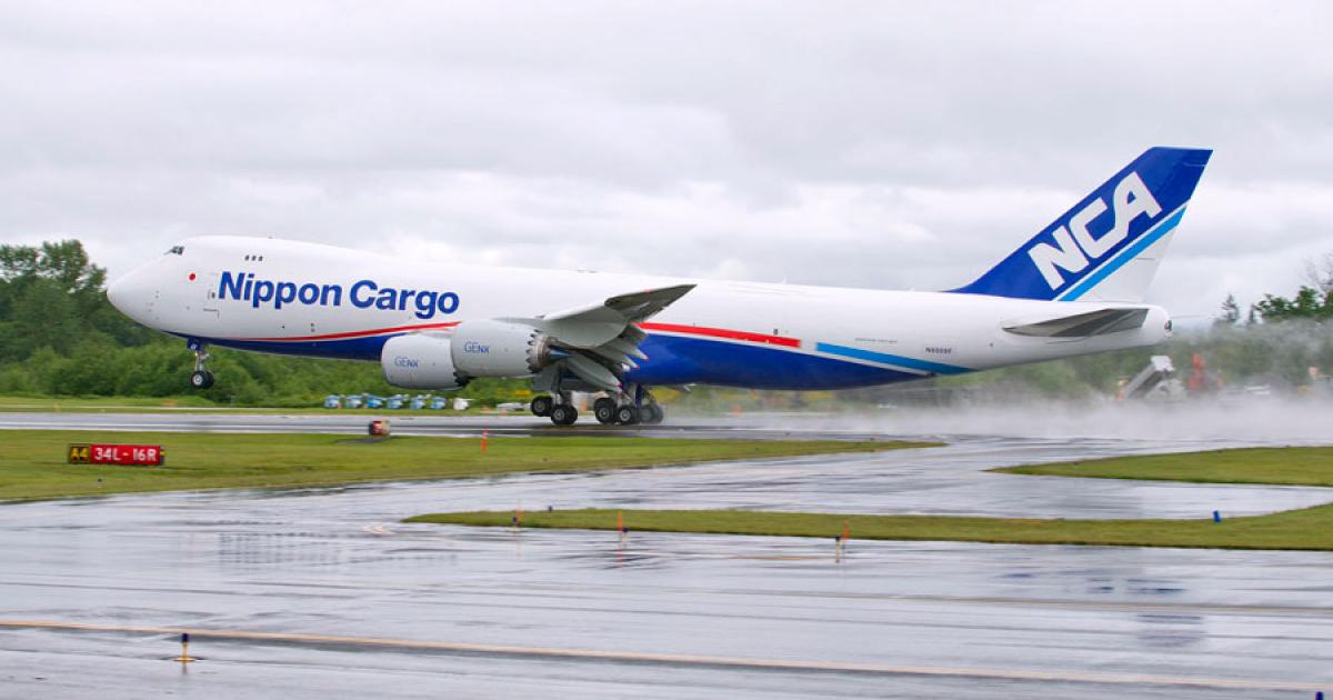 Boeing delivered the first 747-8F ever based in Japan to Nippon Cargo Airlines during the third quarter. (Photo: Boeing) 
