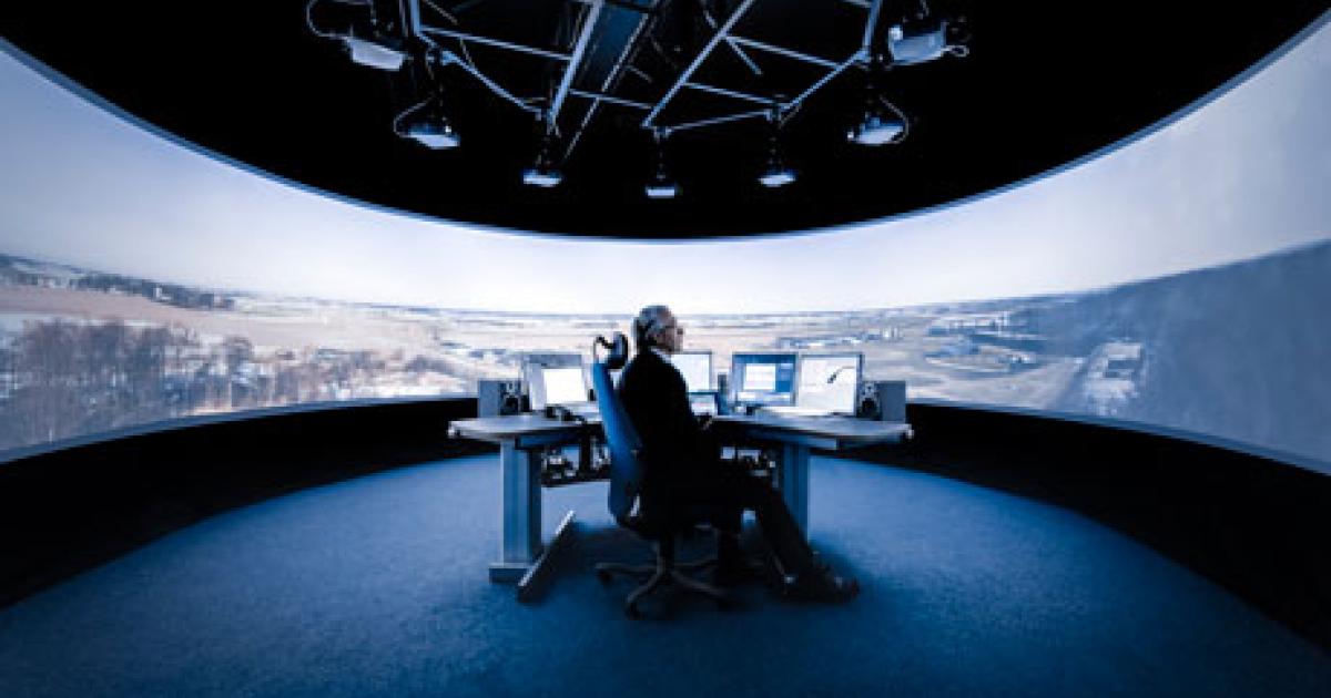 The Remote Tower ATC concept provides for a 360-degree virtual view of an airport from a remote control center. (Photo: Saab Sensis)