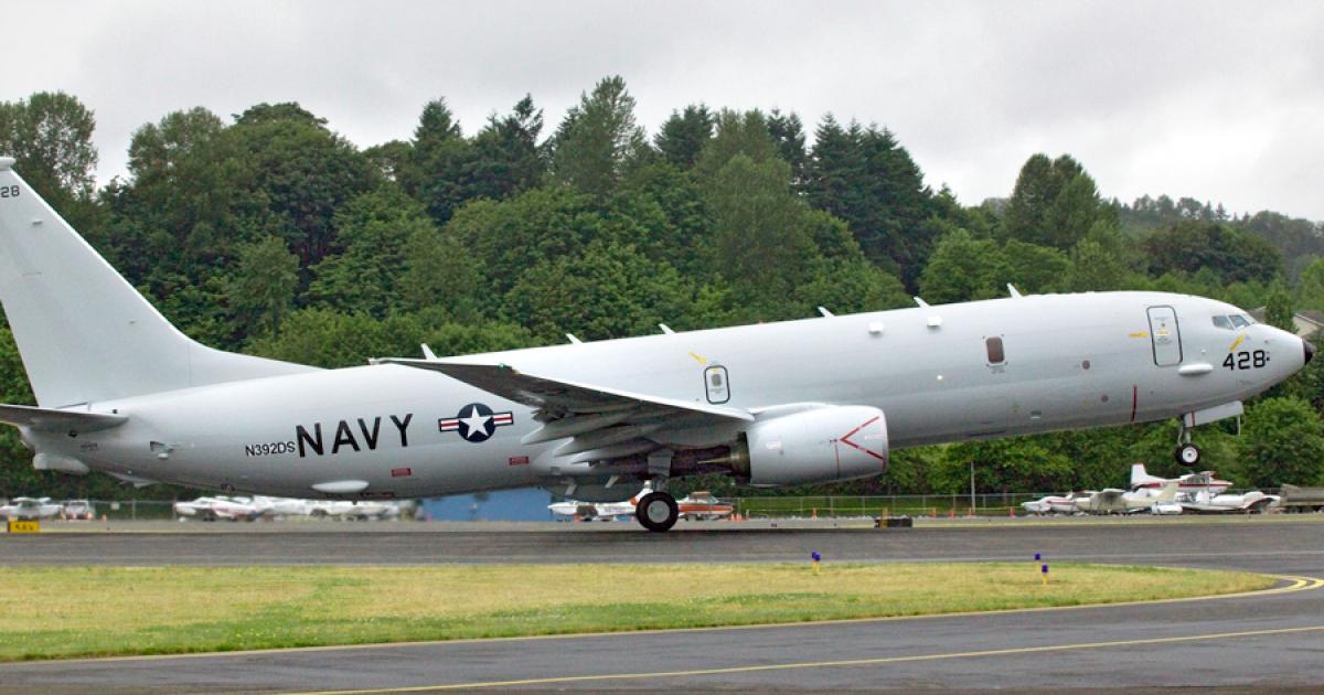 A U.S. Senate Armed Services Committee inquiry into counterfeit electronic parts found multiple examples on the Navy’s P-8A Poseidon, one of several aircraft and weapons systems with suspect components. (Photo: Boeing) 