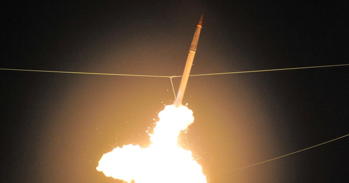 A THAAD interceptor is fired during the October 5 double-engagement trial undertaken on the Hawaiian island of Kauai.