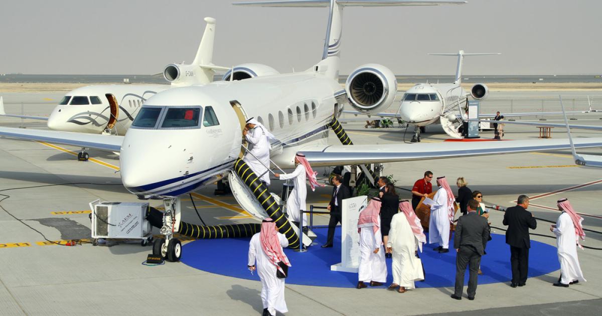 MEBA 2012 attracted more than 7,000 visitors who perused business aviation pleasures like this popular Gulfstream G550.