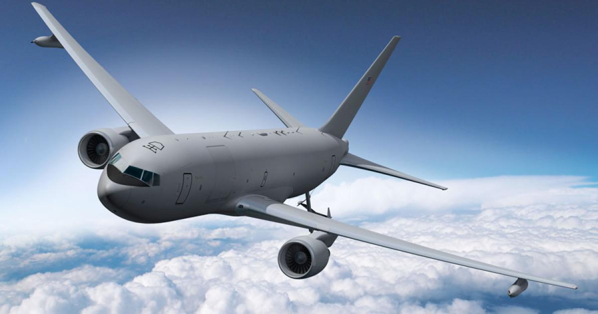 Boeing revealed new details of the KC-46A tanker for the U.S. Air Force, and said it is on time and budget. (Photo: Boeing)