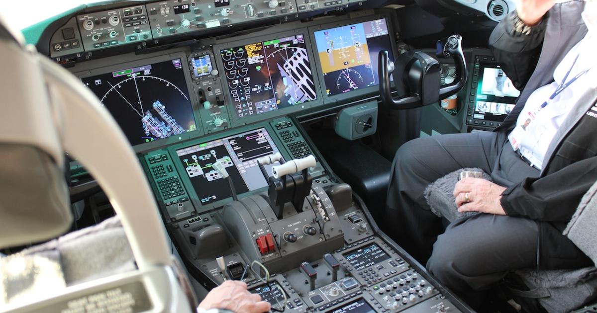 The Boeing 787 cockpit features several Honeywell components. (Photo: Honeywell) 