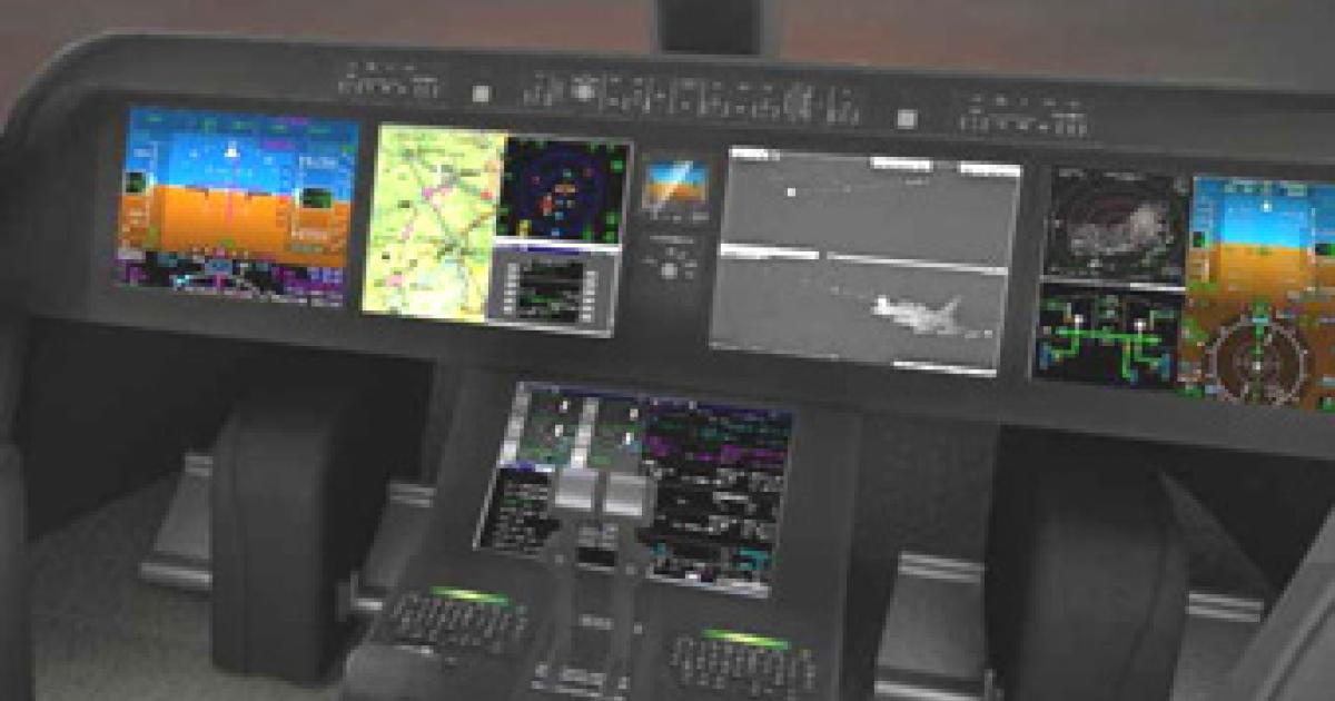 Rockwell Collins Pro Line Fusion-based flight deck of Embraer KC-390 tanker is the first application of the integrated avionics suite on a military aircraft. (Photo: Rockwell Collins)