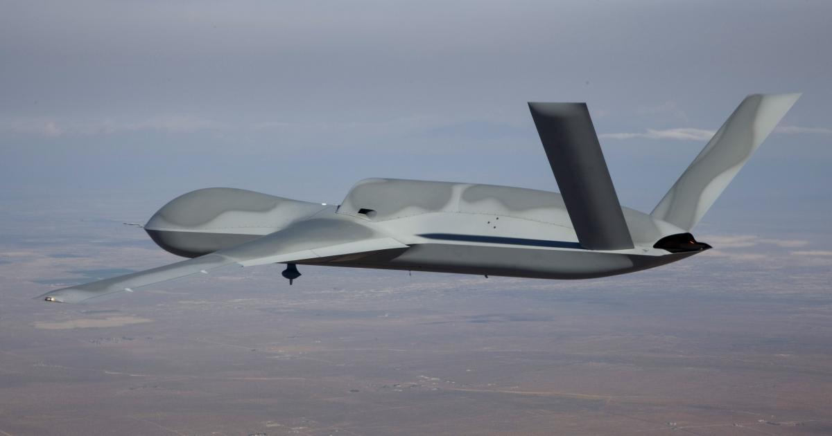 General Atomics is developing a marinized version of its Predator C jet-powered UAV, named Sea Avenger, for the U.S. Navy’s UCLASS requirement. (Photo: General Atomics)