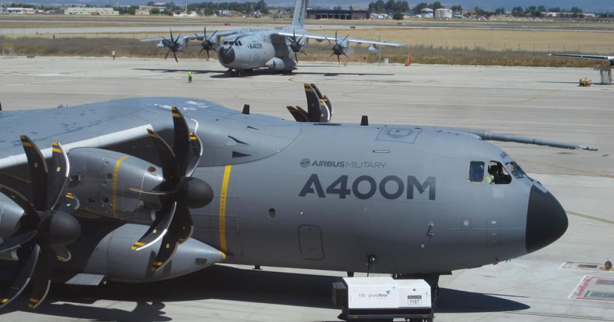 Initial A400M flight-crew training was conducted using the trials fleet at Sevilla, but now much of the training is being undertaken in the full flight simulator.
