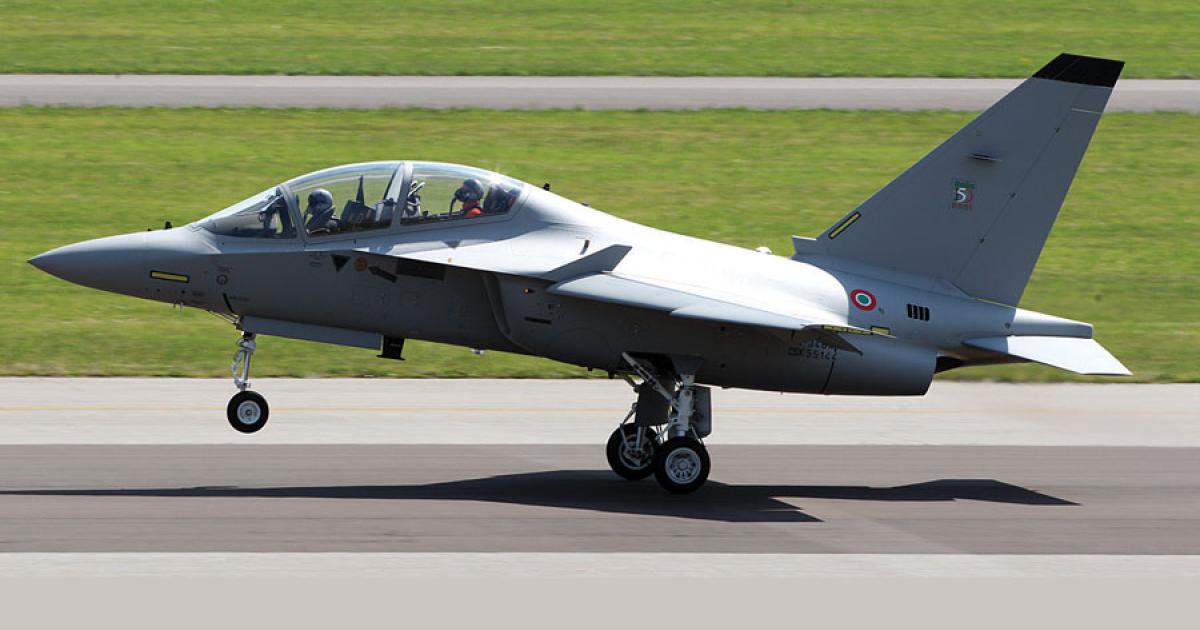 Italy’s air force has evaluated the M346 and hopes to purchase nine more to join the first six that it has ordered.
