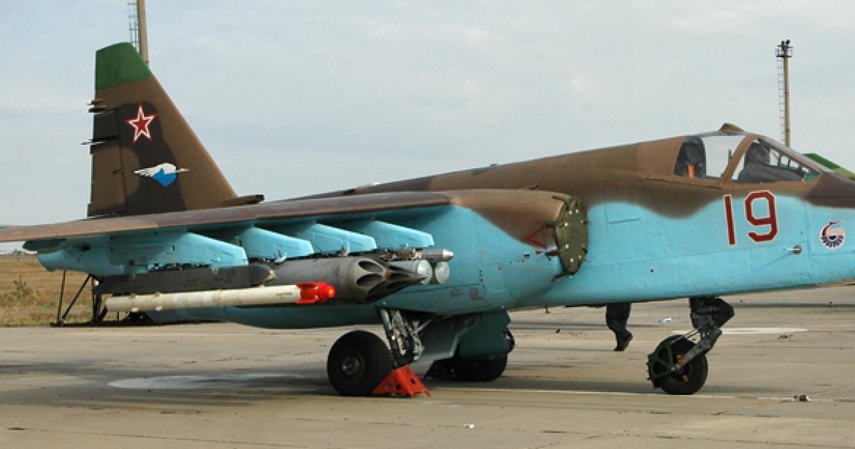 The Russian air force has plans to upgrade all of its Sukhoi Su-25 fleet–now including its two-seat Su-25UB–to the standard of the Su-25SM (shown).
