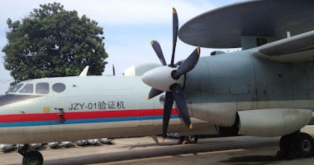 The latest AEW conversion in China was revealed in these Internet photos. They show a heavily modified Y-7 transport.