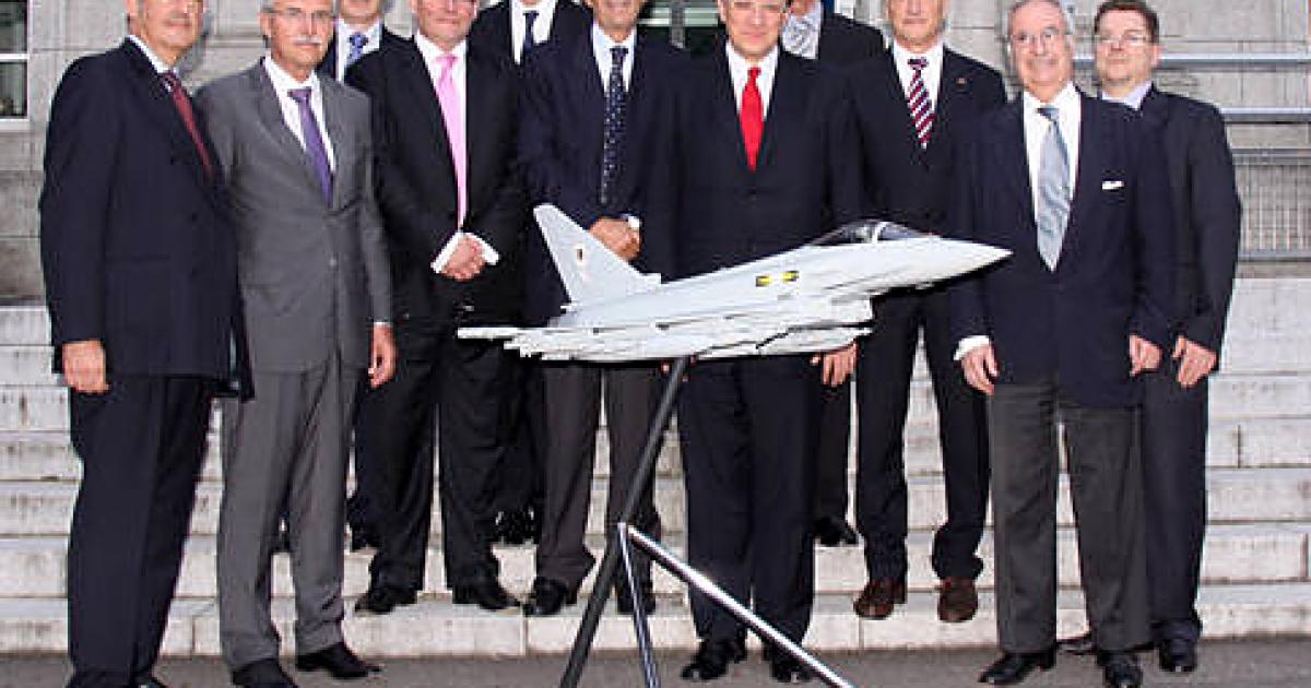 The Eurofighter supervisory board met in Japan in July, together with diplomats from the four nations that comprise the consortium, as the campaign to win the F-X contest gathered pace. (Photo: Eurofighter)