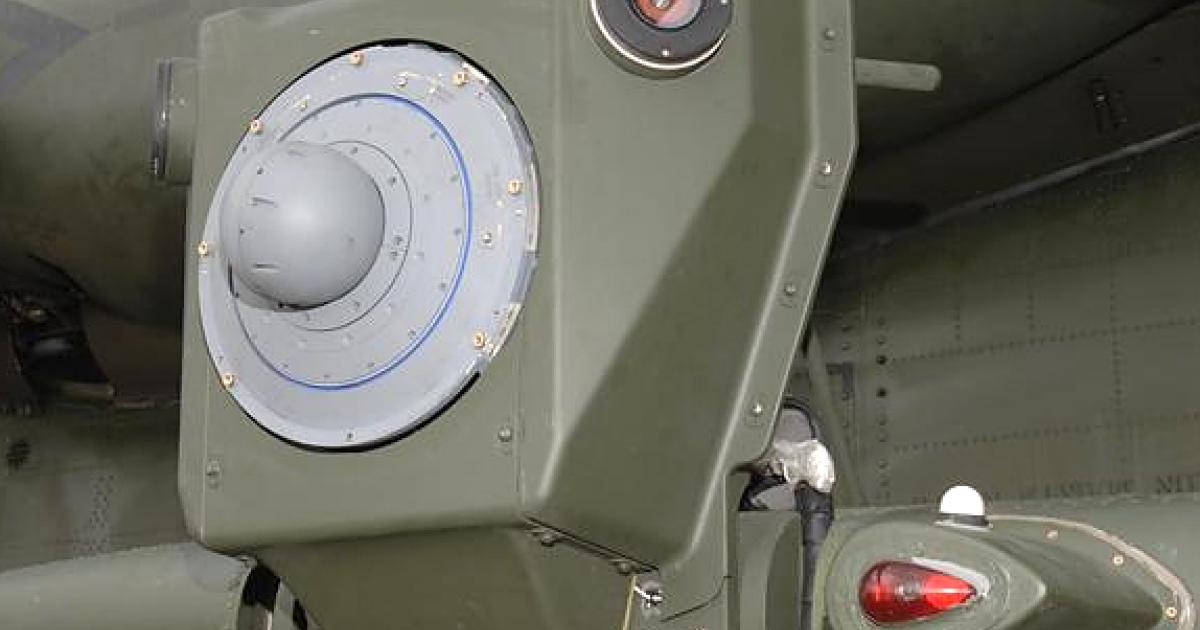 Northrop Grumman advanced warning sensor (ATW) will replace current missile warning sensors, shown on either side of Laircm turret. (Photo: U.S. Navy)