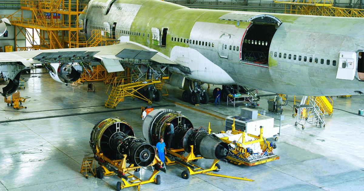 An uptick in Bedek Aviation’s freighter conversion and maintenance activities are swinging the balance of Israel Aerospace Industries’ overall business strongly towards the civil side. (Photo: Israel Aerospace Industries)