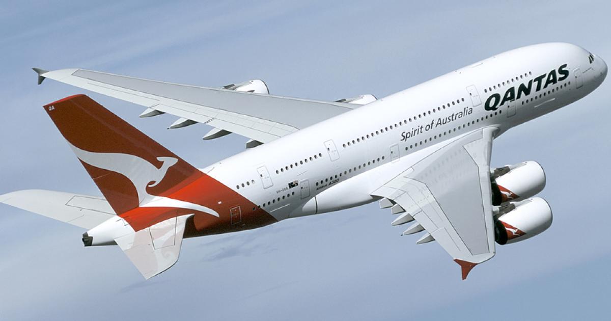 Qantas Airways plans to defer delivery of six Airbus A380-800s for up to six years and to cut jobs and services under a five-year restructuring plan aimed at stimulating the Australian carrier's overseas operations. (Photo: Airbus)
