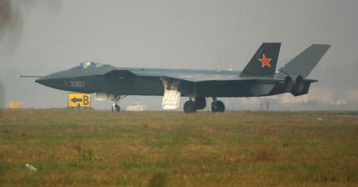 The Chinese recently conducted taxi trials of a new combat aircraft, designated the J-20, and first flight is believed to be imminent.