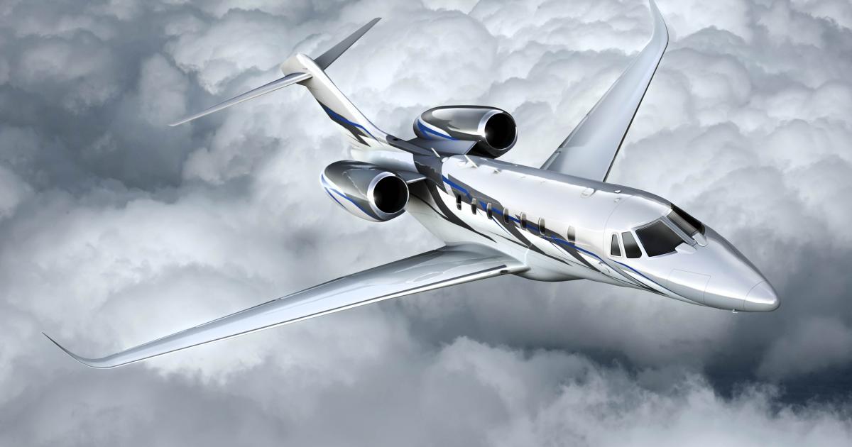 The new Citation Ten is scheduled for first flight at the end of next year and to enter into service in 2013. No price has been set and Cessna declined to estimate the aircraft’s Mmo.