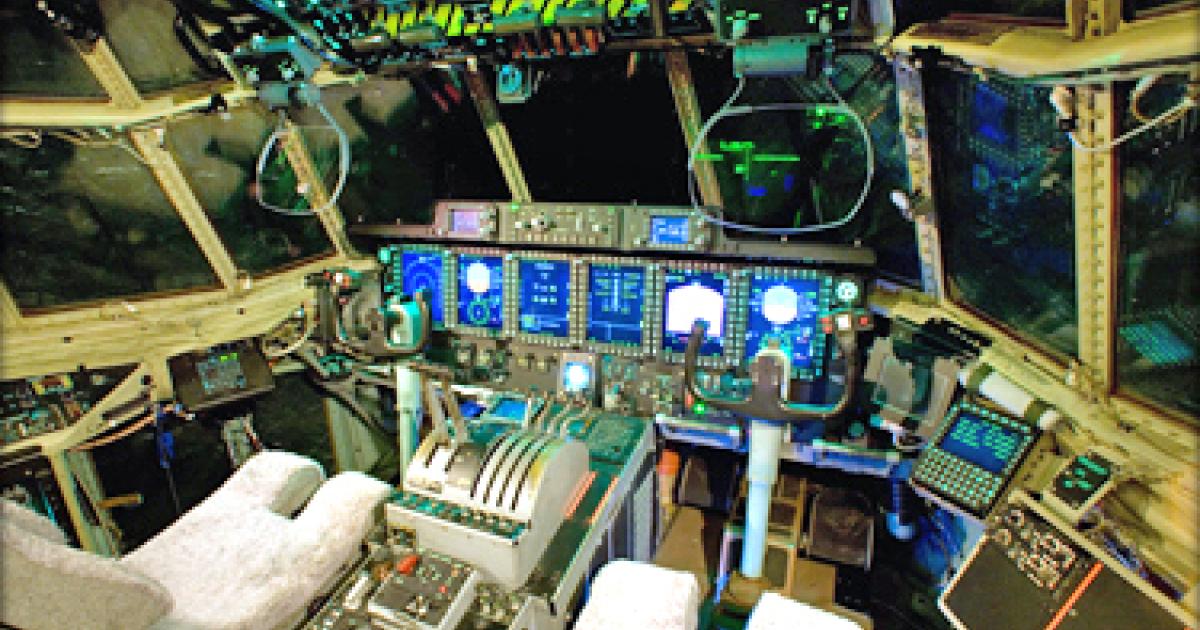 The AMP program gives the legacy Hercules an all-glass, all-digital cockpit. (Photo credit: Boeing)
