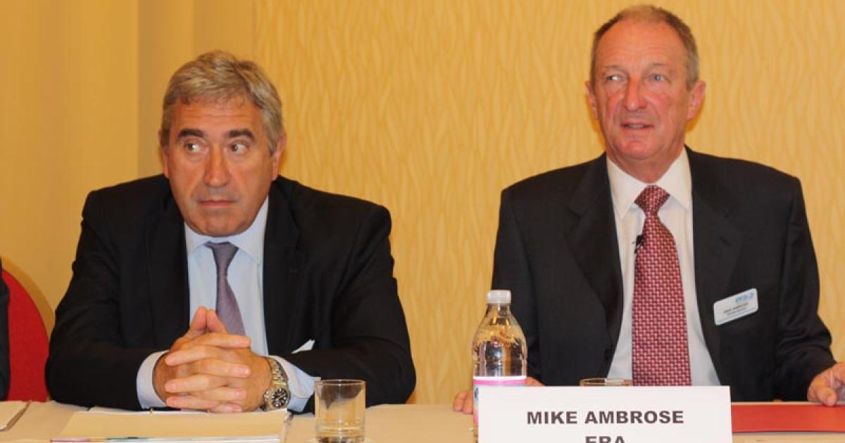 Despite passenger traffic growth this year, ERA officials, including president Marc Lamidey (left) and general director Mike Ambrose, complained of discrimination and unfair regulation from the European Commission during their general assembly in Rome last week. 