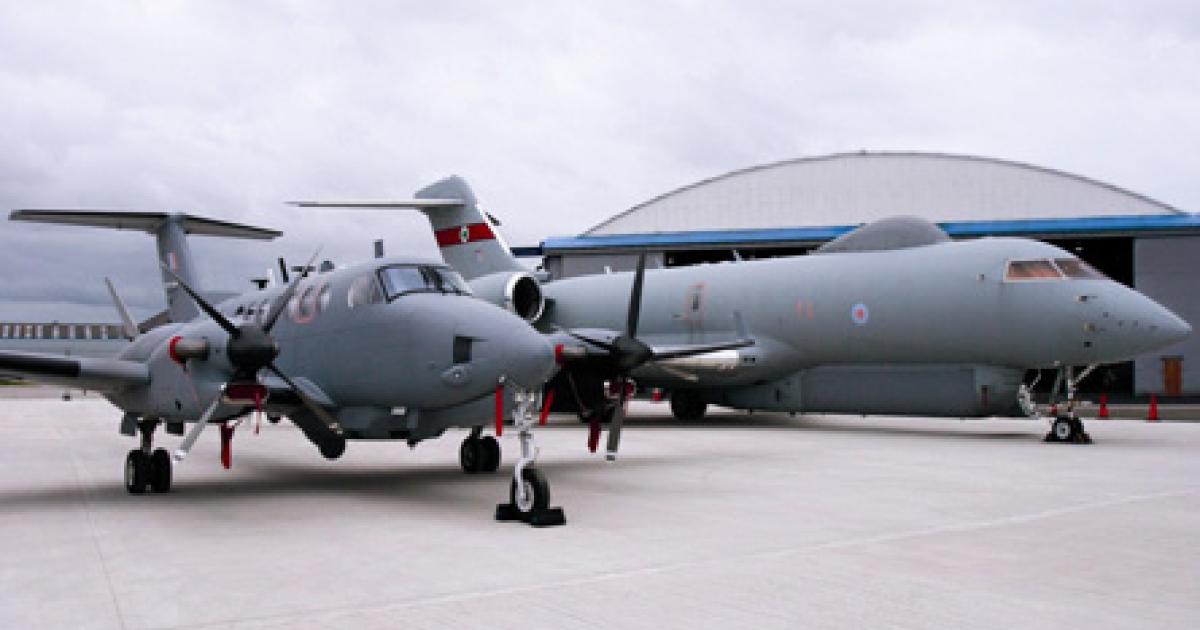 The Royal Air Force's No 5 Squadron operates five RSL Sentinel surveillance jets and four Shadow R1s in Afghanistan. 