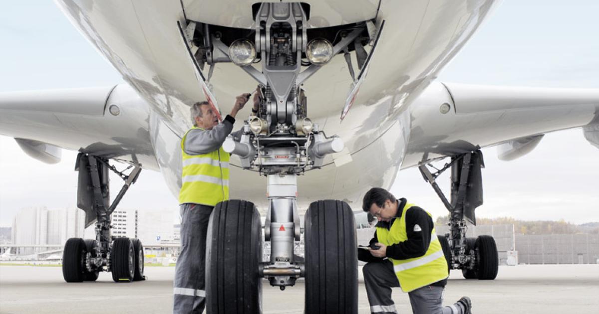 Prospects for the air transport aftermarket business, including airliner maintenance and spares provision, are more positive than they might seem, according to analysts at Swiss bank UBS. (Photo: SR Technics)