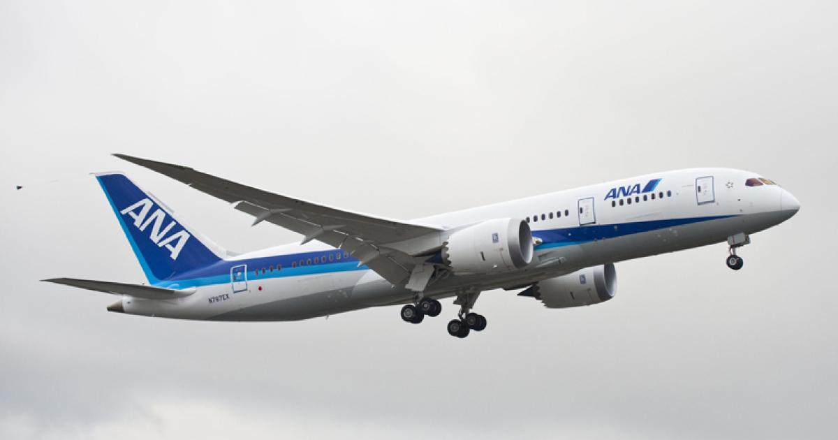 Boeing flew Dreamliner ZA002 from Laredo, Tex., to Seattle on November 30, after replacing a power distribution panel damaged by an in-flight fire. (Photo: copyright Boeing)