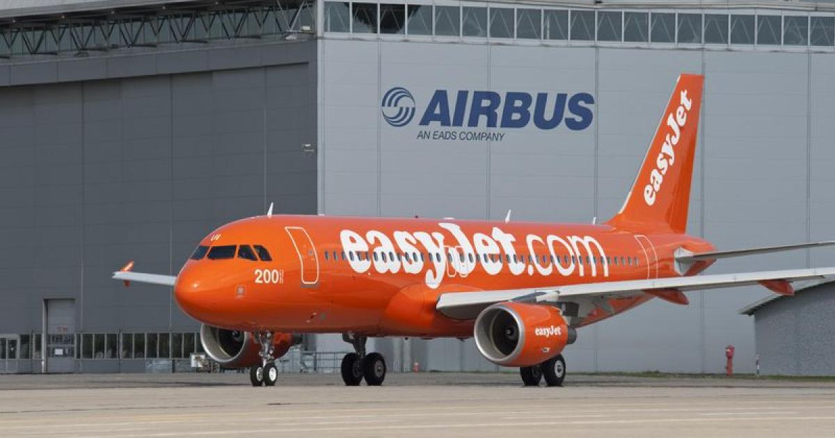 UK airline easyJet placed conditional orders with Airbus on Tuesday at the Paris Air Show for 100 new Airbus A320neos and 35 Sharklet-equipped A320s worth some $12 billion.