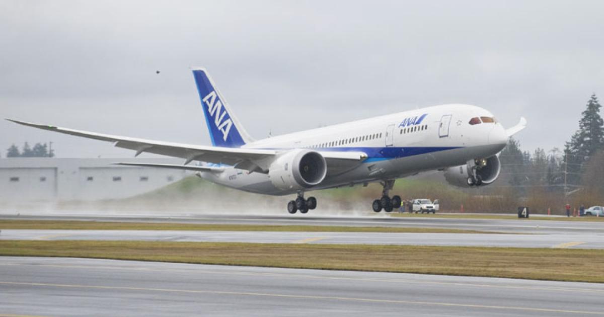 ANA had to remove five Boeing 787s from service over the weekend. (Photo: Boeing)